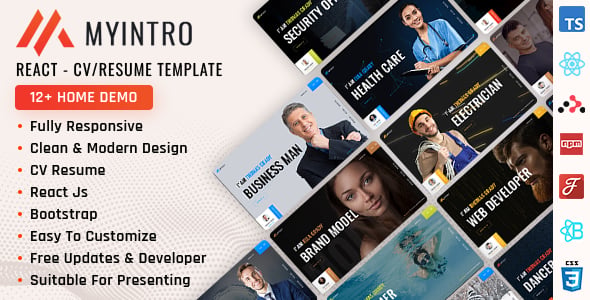 MyIntro - Personal CV/Resume React Template