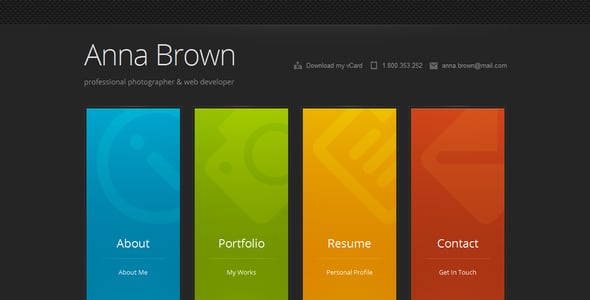 Cascade - Responsive Personal vCard Template