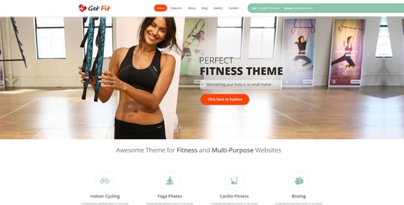 GetFit - Fitness Gym WordPress Theme
