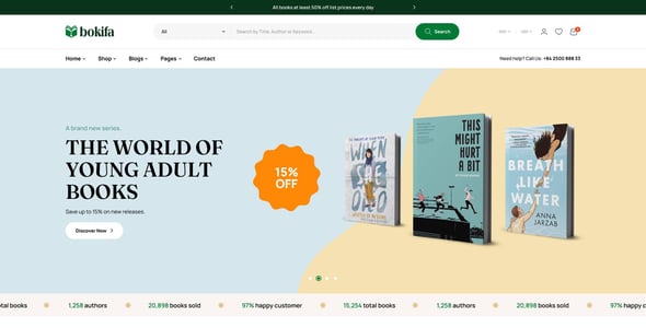 Bokifa - Book Store WooCommerce WordPress Theme