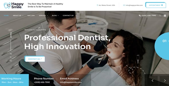 Happysmile - Medical and Dentist WordPress Theme