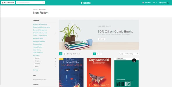 Fluence - Books Store Multipurpose Responsive WooCommerce WordPress Theme