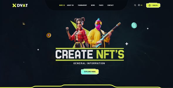 DYAT - eSports and Gaming NFT HTML Template