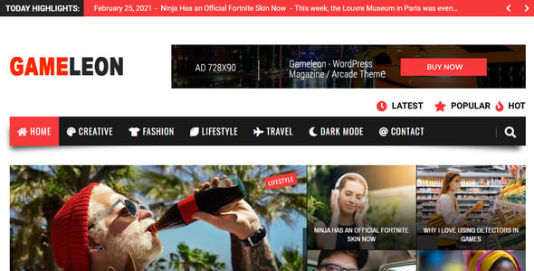 Gameleon - WordPress Gaming & Magazine Theme