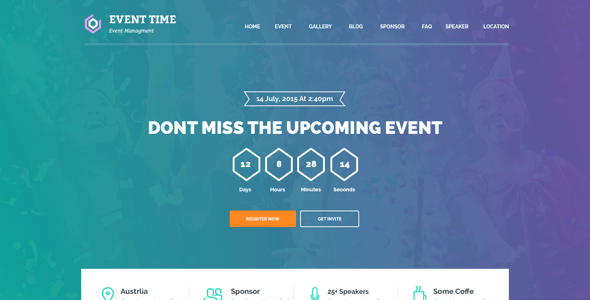 Event Time - Conference & Event HTML Template