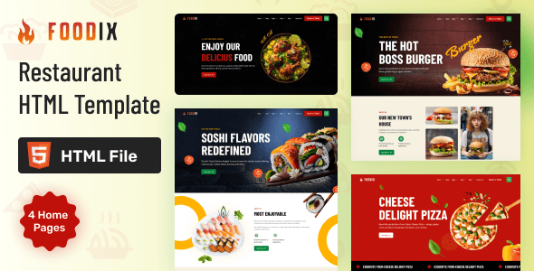 Foodix - Fast Foods & Restaurants HTML Template