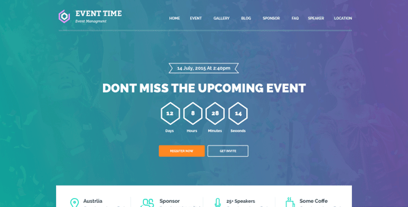 Event Time - Conference & Event HTML Template