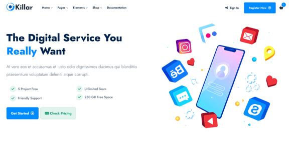 Killar - Multipurpose WordPress theme for SaaS Startup Business & Agency