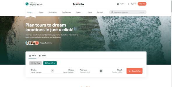 Travello - Multipurpose travel and tour booking