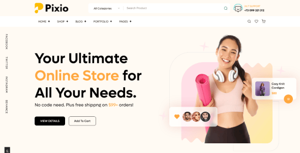 Pixio - Fashion Shop & eCommerce Nuxt Js Template