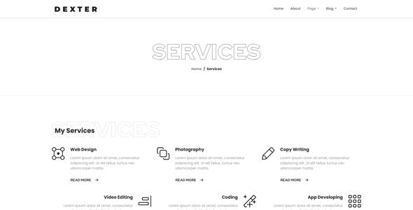 Dexter  - Personal Portfolio HTML Template
