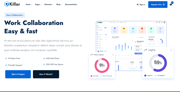 Killar - Multipurpose WordPress theme for SaaS Startup Business & Agency
